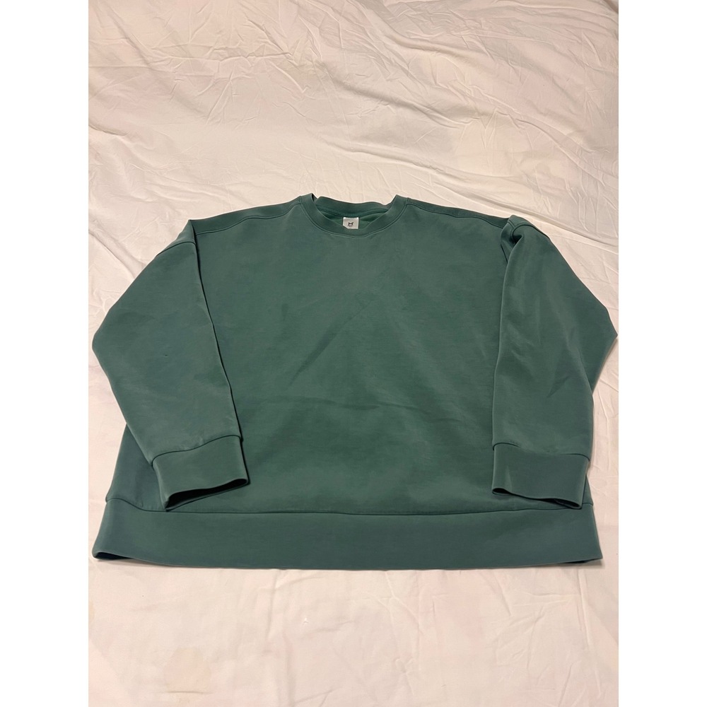 Member's Mark Luxe Crew Sweatshirt XL Forest Green Modal Blend Pleated Back